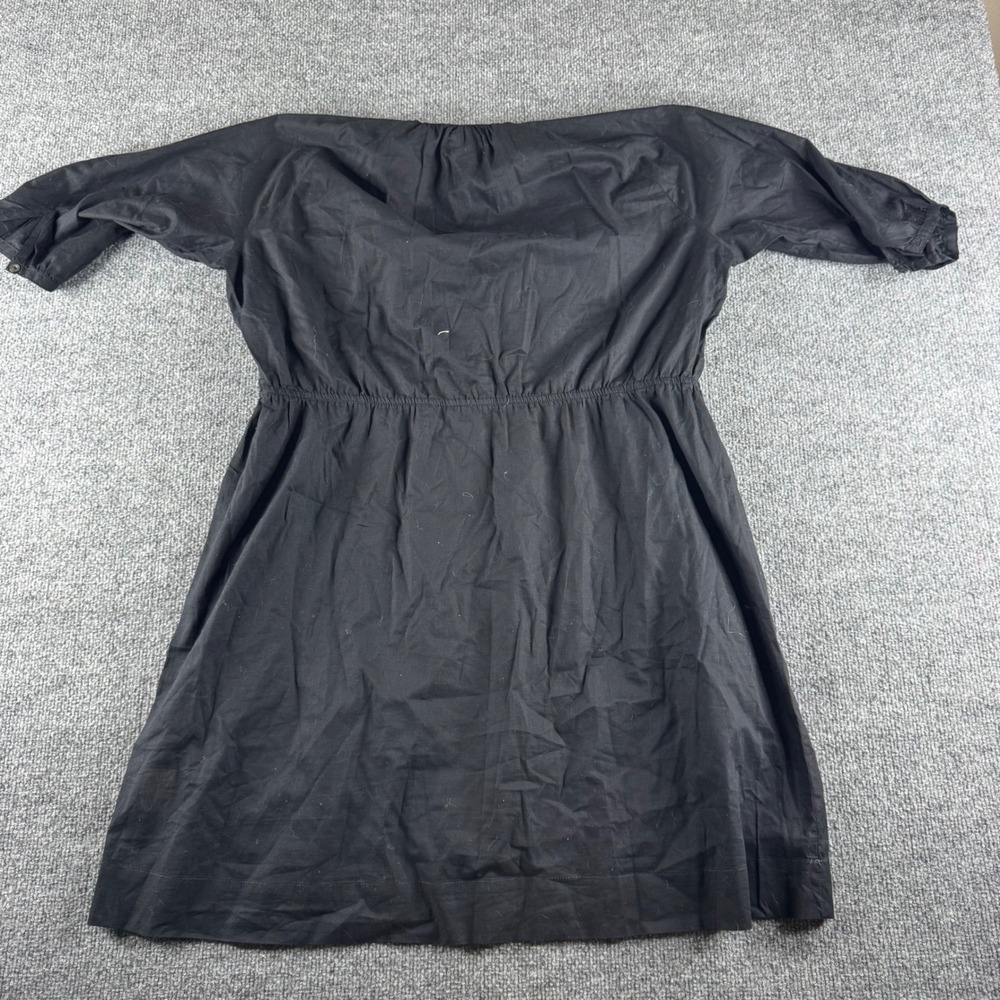 Denim & Supply Ralph Lauren Black Ruffle V-Neck Empire Cotton Mini Dress XL - Picture 5 of 5